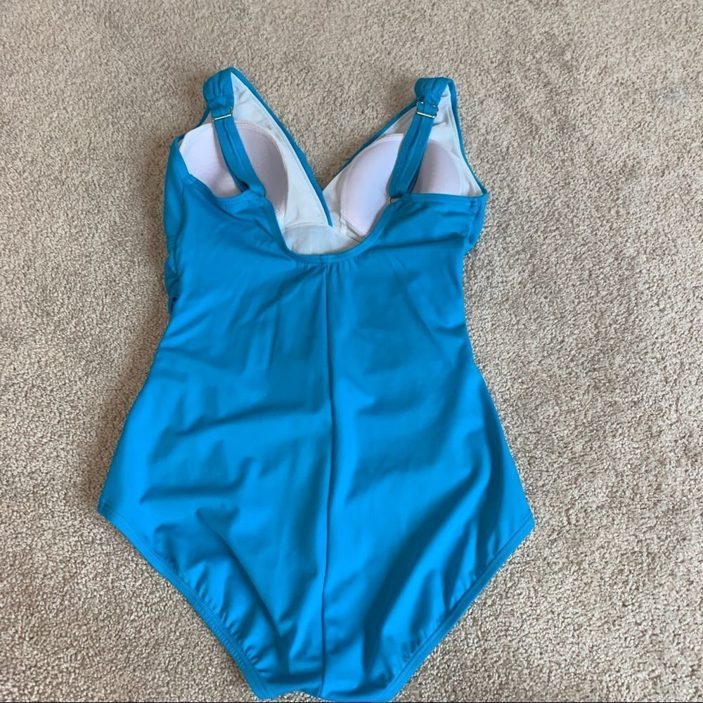 JANTZEN Blue one piece swimwear swimsuit Sz 8 - Picture 3 of 11